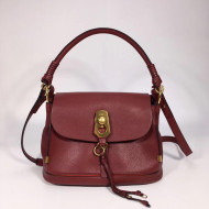 Chloe Owen Small Flap-Top Bag in Smooth & Suede Calfskin Burgundy 2017