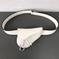 Dior Saddle Belt Bag in Smooth Calfskin White 2019