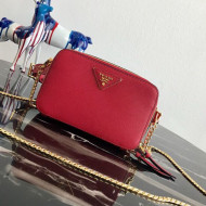 Prada Odette Saffiano Leather Belt Bag 1BL019 Red 2019