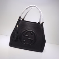 Gucci Interlocking G Leather Medium Top Handle bag 282309 Black 2022