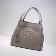 Gucci Interlocking G Leather Medium Top Handle bag 282309 Grey 2022