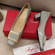 Roger Vivier Belle Vivie Patent Calfskin Pumps 4.5cm Grey 2021