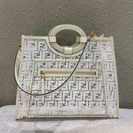 Fendi Medium Runaway Shopper Tote Bag White/Transparent 2019