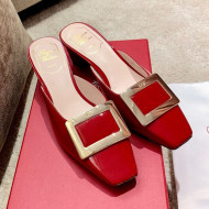 Roger Vivier Belle Vivie Patent Calfskin Mules Red 2021