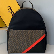 Fendi Men's Backpack in FF and Striped Nylon Brown/Red 2020