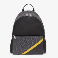 Fendi Men's Backpack in FF and Stripe Black/Grey Nylon 2020