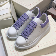 Alexander Mcqueen White Silky Calfskin Sneaker with Bi-color Laces Purple 2021 (For Women and Men)