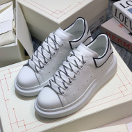 Alexander Mcqueen White Silky Calfskin Sneaker with Bi-color Laces White 2021 (For Women and Men)