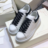 Alexander Mcqueen White Silky Calfskin Sneakers with Bi-color Laces Black 2021 (For Women and Men)