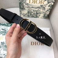 Dior Calfskin Belt 3cm with Bi-color CD Buckle Black 2021