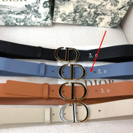 Dior Calfskin Belt 3cm with Bi-color CD Buckle Blue 2021