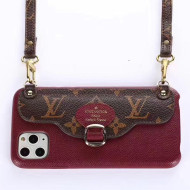 Louis Vuitton Monogram Canvas iPhone Clutch/Crossbody Bag Burgundy 03 2020