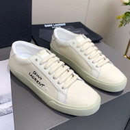 Saint Laurent Canvas Sneakers White 2021 04