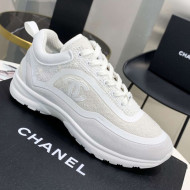 Chanel Tweed Sneakers G37122 White 01 2021 For Women and Men