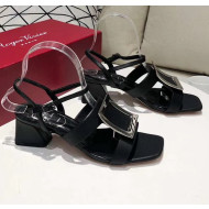 Roger Vivier Calfskin Bikiviv' Sandals With 5cm Heel Black 2020