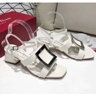 Roger Vivier Calfskin Bikiviv' Sandals With 5cm Heel White 2020