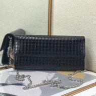 Dior Lady Dior Metallic Long Wallet on Chain WOC Black 2022 2251