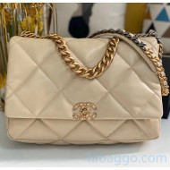 Chanel Quilted Goatskin Chanel 19 Maxi Flap Bag AS1162 Beige 2020 Top Quality