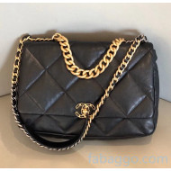 Chanel Quilted Goatskin Chanel 19 Maxi Flap Bag AS1162 Black 2020(Top Quality)