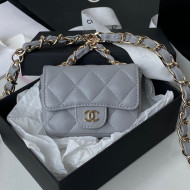 Chanel Lambskin Mini Belt Bag AP2305 Gray 2021