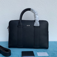 Dior Men's Briefcase in Black Grained Calfskin 2020