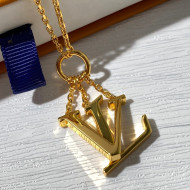 Louis Vuitton LV Pendant Necklace Gold 2021 38