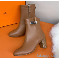 Hermes Calfskin Saint Germain Ankle Boot With 6.5cm Heel Brown 2020