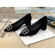 Balenciaga Crystal BB Velvet Pumps 4.5cm Black 2019