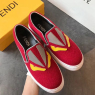 Fendi Flat Bag Bugs Eyes Cashmere Loafers Red 2019