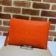 Gucci Leather Pouch with Gucci logo 681200 Orange 2022