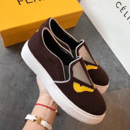 Fendi Flat Bag Bugs Eyes Cashmere Loafers Coffee 2019