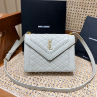 Saint Laurent Gaby Mini Satchel Bag in Quilted Lambskin 685574 White 2022