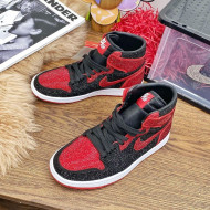 Nike Air Jordan Crystal Allover High-top Sneakers Red/Black 2020 (For Women and Men)