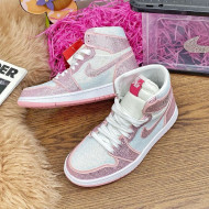 Nike Air Jordan Crystal Allover High-top Sneakers Light Pink 2020 (For Women and Men)