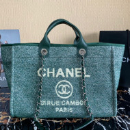 Chanel Deauville Mixed Fibers Large Shopping Bag A66941 Cyan 2021