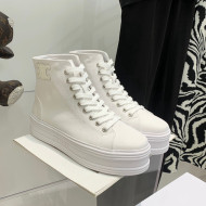 Celine Canvas Flatform High-top Sneakers White 2022 032405