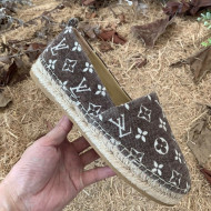 Louis Vuitton Monogram Velvet Flat Espadrilles Grey 2021 