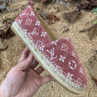 Louis Vuitton Monogram Velvet Flat Espadrilles Pink 2021 