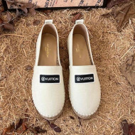 Louis Vuitton Logo Patch Canvas Espadrilles Cream White 2021 44