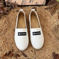 Louis Vuitton Logo Patch Canvas Espadrilles Chalk White 2021 46