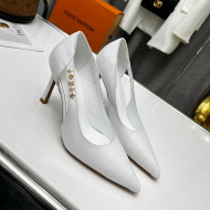 Louis Vuitton Signature Calf Leather Pumps 8.5cm White 2022