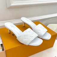 Louis Vuitton Revival High Heel Slide Sandals 5.5cm in Monogram Embossed Lambskin White 2022 