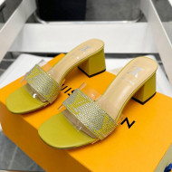 Louis Vuitton TPU and LV Crystal Heel Slide Sandals Yellow 2022