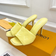 Louis Vuitton Revival High Heel Slide Sandals 9.5cm in Monogram Embossed Lambskin Yellow 2022 