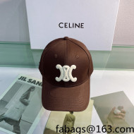 Celine Canvas Baseball Hat Brown 2022 11