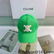 Celine Canvas Baseball Hat Green 2022 13