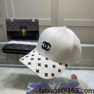 Chanel Canvas Baseball Hat White 2022 17