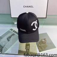 Chanel Canvas Baseball Hat Black 2022 02