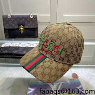 Gucci GG Canvas Baseball Hat with Web Beige 2022 20