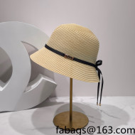 Chanel Straw Bucket Hat Beige 2022 031129